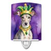 NEW Whippet King of Mardi Gras Ceramic Night Light Compact, UL-Certified, Ideal for Bedroom, Bathroom, Nursery, Hallway, Kitchen, 6x4x3, Multicolor