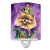 NEW Pomeranian King of Mardi Gras Ceramic Night Light Compact, UL-Certified, Ideal for Bedroom, Bathroom, Nursery, Hallway, Kitchen, 6x4x3, Multicolor