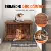 VEVOR Dog Crate Furniture, 38 inch Wooden Dog Crate with Double Doors, Heavy-Duty Dog Cage End Table with Multi-Purpose Removable Tray