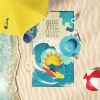 Surfer Dog Black Tan Chihuahua Premium Beach Towel Oversized Towel Beach Blanket, Pool, Beach Essentials, Yoga, Premium Bath Towel, Quick Dry Plush