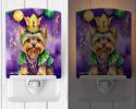 NEW Yorkshire Terrier King of Mardi Gras Ceramic Night Light Compact, UL-Certified, Ideal for Bedroom, Bathroom, Nursery, Hallway, Kitchen, 6x4x3