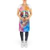 Keeshond Hippie Dawg Apron Cooking Kitchen Server Baking Crafts Gardening for Adult Women Men, Unisex, Large, Multicolor
