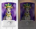 NEW Whippet King of Mardi Gras Ceramic Night Light Compact, UL-Certified, Ideal for Bedroom, Bathroom, Nursery, Hallway, Kitchen, 6x4x3, Multicolor
