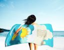 Surfer Dog Black Tan Chihuahua Premium Beach Towel Oversized Towel Beach Blanket, Pool, Beach Essentials, Yoga, Premium Bath Towel, Quick Dry Plush