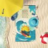 Surfer Dog Scottish Terrier Premium Beach Towel Oversized Towel Beach Blanket, Pool, Beach Essentials, Yoga, Premium Bath Towel, Quick Dry Plush