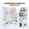 VEVOR 50" Pet Dog Bathing Station Electric Height Adjustment, Professional Stainless Steel Dog Grooming Tub w/ Soap Box, Faucet,Rich Accessory