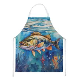 Striped Bass Apron Cooking Kitchen Server Baking Crafts Gardening for Adult Women Men, Unisex, Large, Multicolor (Default: Default)