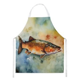 Brown Trout Apron Cooking Kitchen Server Baking Crafts Gardening for Adult Women Men, Unisex, Large, Multicolor (Default: Default)