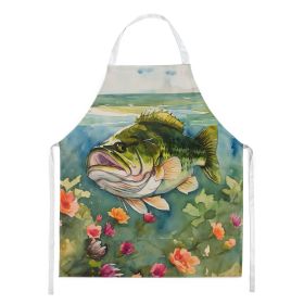 Largemouth Bass Apron Cooking Kitchen Server Baking Crafts Gardening for Adult Women Men, Unisex, Large, Multicolor (Default: Default)